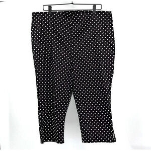Unique Vintage High-Waisted Retro Capris Pants Size 2x/18 BlackWhite Polka‎ Dot